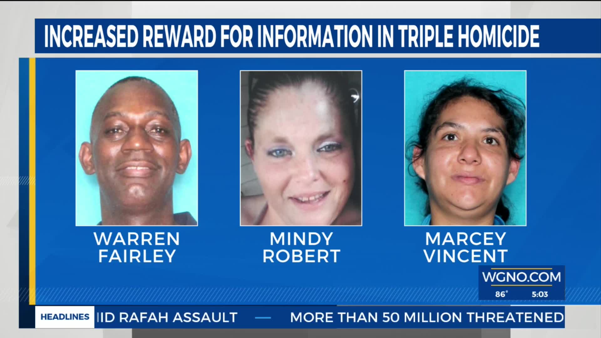 Reward increased for information in April Jefferson Parish triple ...
