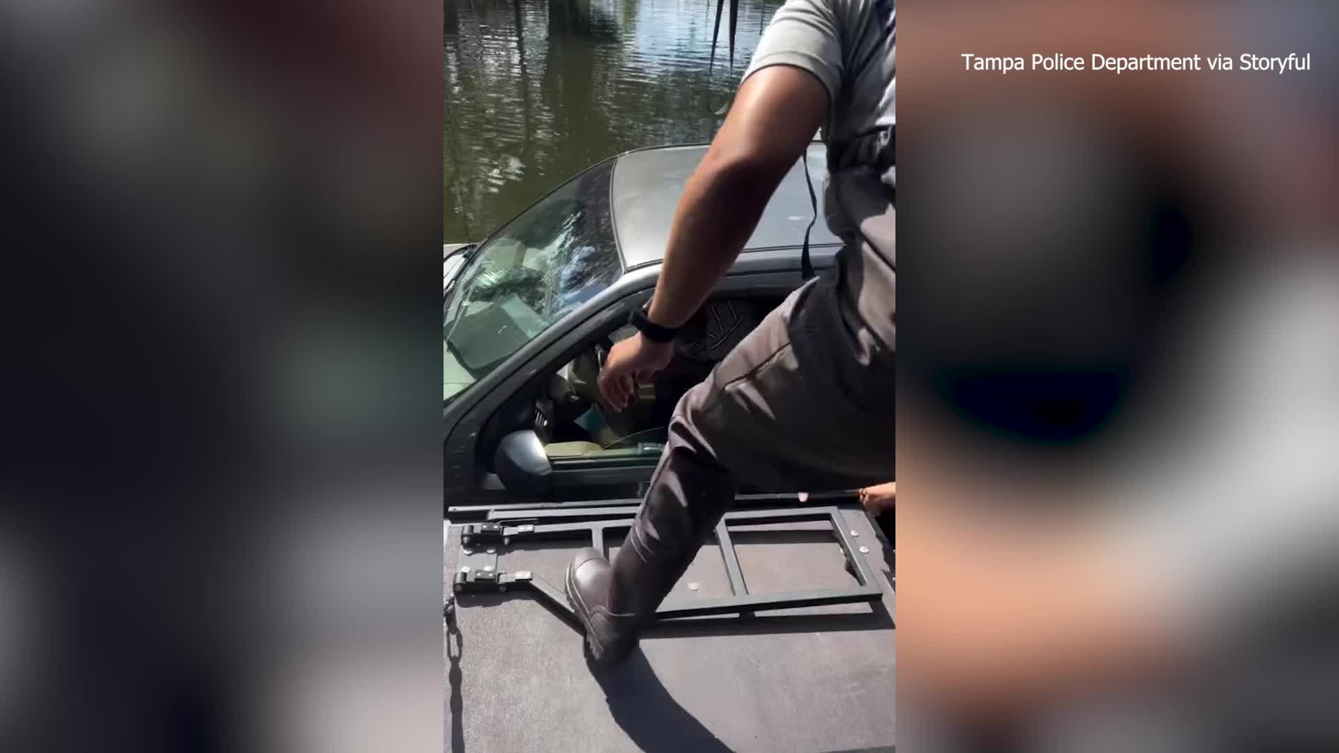 Tampa police rescue man from car trapped in floodwaters – WFLA