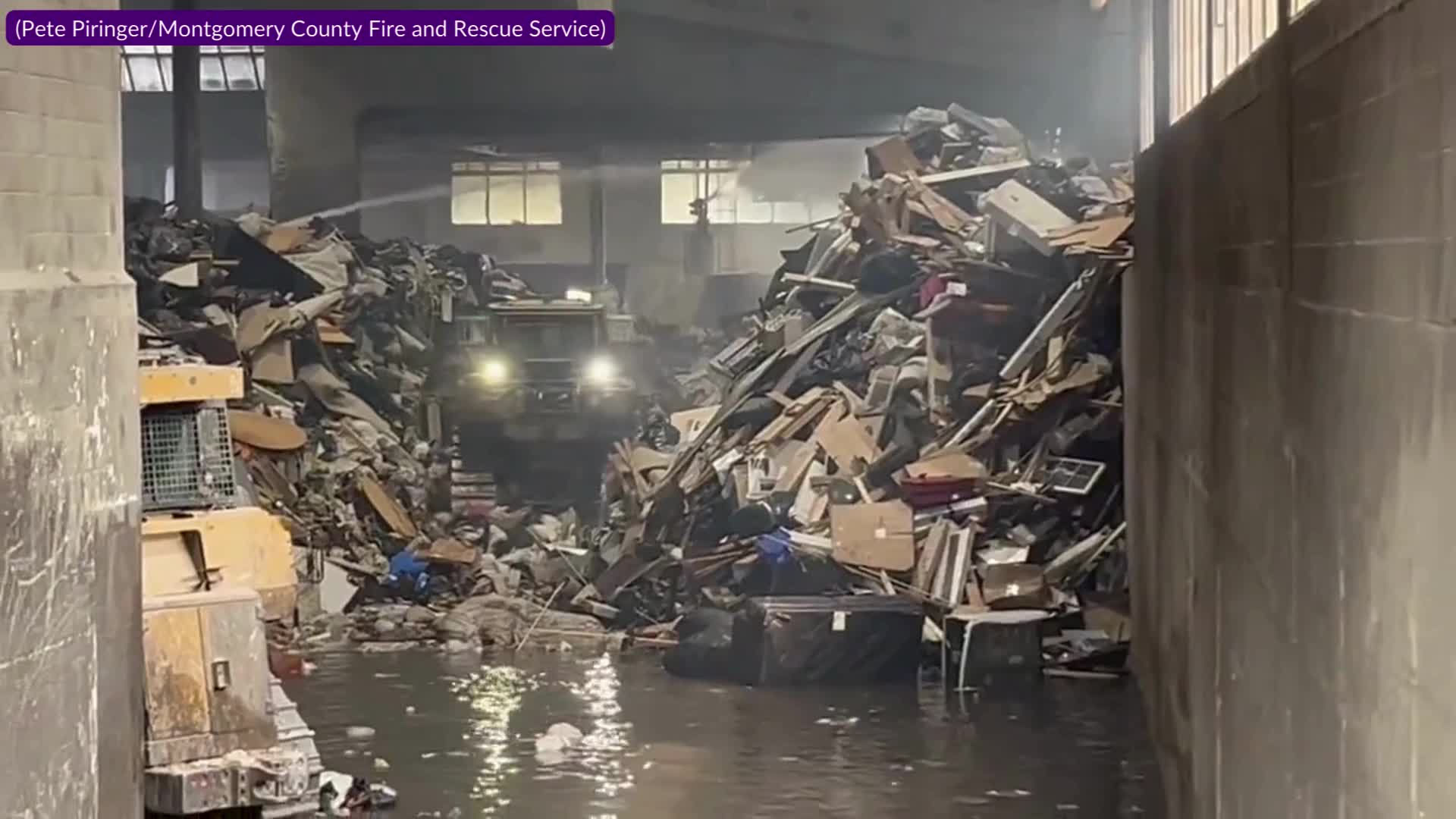 Crews respond to large trash fire at Montgomery County transfer station ...